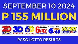 Lotto Result Today 9pm September 10 2024  PCSO Complete [upl. by Landing742]