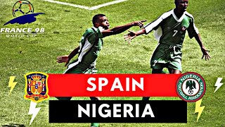 Spain vs Nigeria 23 All Goals amp Highlights  1998 World Cup [upl. by Ricca]