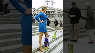 That time shortest man He PingPing met longest legs record holder Svetlana Pankratova [upl. by Armington630]