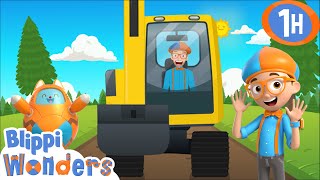 Blippis Excavator Song  1 Hour of Excavators with Blippi  Educational Cartoons for Kids [upl. by Furr]