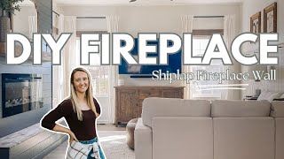 DIY Electric Fireplace Shiplap Wall  DIY Tutorial  Your Questions Answered [upl. by Yenffit419]