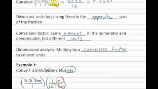 114a Dimensional Analysis  One Step Conversions [upl. by Llerol]