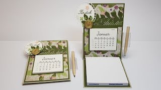 Anleitung AufstellTischkalender mit KalenderDatei zum Ausdrucken │StampinUp® [upl. by Aronos]