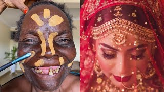 UNBELIEVABLE 😱🔥70 YEARS OLD GRANDMA INDIAN BRIDAL MAKEUP TRANSFORMATION 👆 MAKEUP TUTORIAL 😳💄 [upl. by Menis]