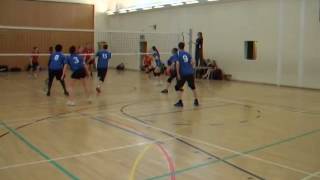 Hartlepool Volleyball Clubs Division 1 side in blue take on Middlesbrough College 30th Jan 20141 [upl. by Zacharias]