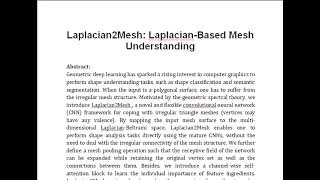 Laplacian2Mesh Laplacian Based Mesh Understanding [upl. by Sakram754]