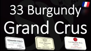 The 33 Grand Cru Wines from Burgundy  Complete List  French Pronunciation [upl. by Nyhagen954]