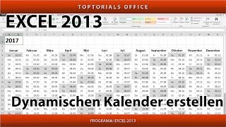 Dynamischen Kalender erstellen  Download Excel [upl. by Allekim764]