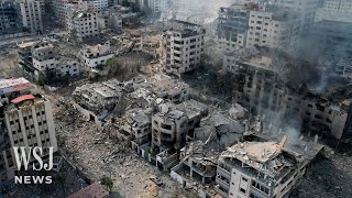 Drone Footage Shows Scale of Gaza Damage After Israeli Strikes  WSJ News [upl. by Einegue523]