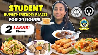 Eating at Student Friendly Eateries for 24 Hours  Budget Food Challenge [upl. by Lobel]