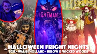 Halloween Fright Nights in Walibi Holland  Experiences Below amp Wicked Woods  Scare zones  2023 [upl. by Greggory88]