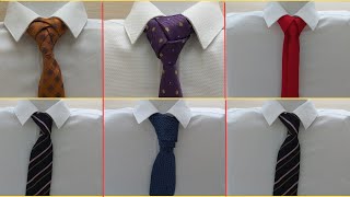 6 Different ways to tie a necktie \ How to tie a tie [upl. by Anitsuj]