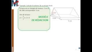 5ème  PRISMES  Volume dun prisme [upl. by Vedetta930]
