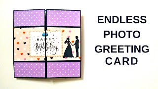 How to make endless photo card  DIY Mini Photo Album scrapbook  Easy photo greeting card [upl. by Eniawed]