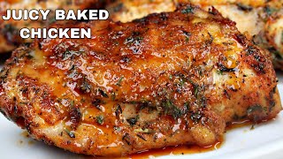 Youll Never Bake Chicken Thighs Any Other Way  Juicy OVEN Baked Chicken [upl. by Ientirb]