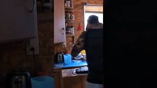 Cutting the Brisket at Off Grid Cabin outdoors offgrid smokedmeat shorts [upl. by Omor]