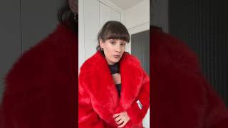 Unboxing manteau en fausse fourrure rouge ❤️ unboxing manteau vinted secondemain [upl. by Allevon]