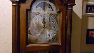 Pearl Grandfather Clock chimes midnight 12 am [upl. by Sdlonyer]