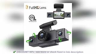 ✔️3 Channel Dash Cam Video Recorder Three Lens Car Camera with Rear View [upl. by Yrehc]