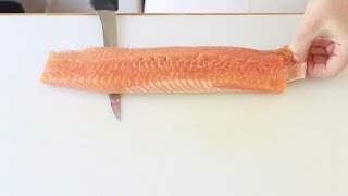 Removing Skin from Fish Fillet [upl. by Constantino]