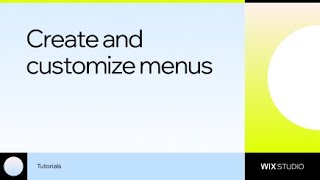 How to add and customize navigation menus on Wix Studio [upl. by Dall]