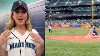 Peri Gilpin Not Happy With First Pitch At Mariners Game [upl. by Fisch]