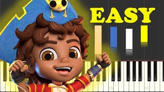 Santiago Of The Sea Theme Song EASY Piano Tutorial [upl. by Igig]