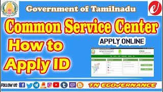 How to Apply CSC ID  Tamil Nadi  eSeva ID  TNeGA [upl. by Lavotsirc]