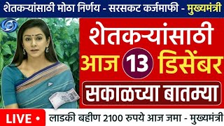 शेतकऱ्यांसाठी आज दिवसभराच्या महत्वाच्या सुपरफास्ट बातम्या l कर्ज माफी l कापूस भाव l NEWS HEADLINES [upl. by Froh319]