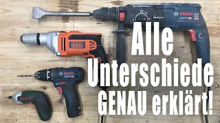 Akkuschrauber Bohrmaschine Bohrhammer  Das sind die Unterschiede [upl. by Akeinahs]