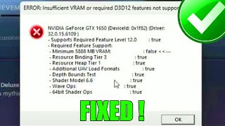 How to Fix Insufficient VRAM or Required D3D12 Features Not Supported Error [upl. by Aundrea14]