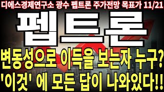 펩트론 주가전망 변동성으로 이득을 보는 자 누구 이것에 모든 답이 나와있다 feat 디에스경제연구소 광수 목표가 [upl. by Anelad897]