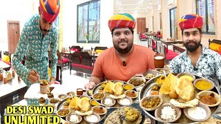 Unlimited Rajasthani Bhog  Traditional desi ghee dal bati churma  Jaipur Street Food [upl. by Dragoon355]