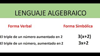 Cómo expresar de Lenguaje VERBAL a Lenguaje SIMBÓLICO  Lenguaje Algebraico en Planteo de Ecuaciones [upl. by Anaicul617]