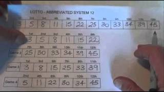 How to Play Lotto With an Abbreviated System 12  Lotto Wheeling  Step by Step Instructions [upl. by Aracot]