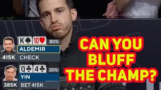 WSOP Main Event Champion Koray Aldemir in Tough Spot for Tournament Life [upl. by Adnuhsal]