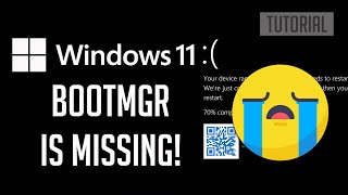 How to fix BOOTMGR is Missing Windows 11  FIXED 2024 Tutorial [upl. by Tenaj479]