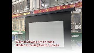 Customize Black Frame Area Concealed Hidden InCeiling Recessed Electric Tensioned Projector Screen [upl. by Nnylanna227]