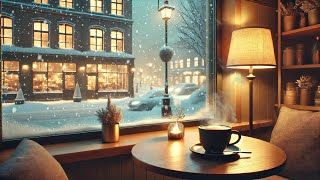 quotCafé y Ambiente Navideño Relájate con la Nieve el Crepitar del Fuego y Música Festivaquot [upl. by Aihsekyw]