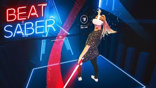 BEAT SABER W OCULUS QUEST 2  WIRELESS MIXED REALITY  NoisyButters [upl. by Aihsaei647]