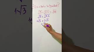 ¿ Es cierta esta IGUALDAD 🤔🤯 radicacion retomatematico acertijos álgebra shorts shortsviral [upl. by Monjo]