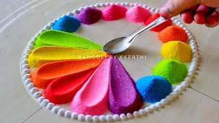 Simple rangoli design Easy rangoli l Diwali rangoli designs with colours l vat purnima rangoli [upl. by Hooge]