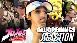 JOJOS VIRGIN Reacts to ALL JoJos Bizarre Adventure Openings and Variants for the FIRST TIME [upl. by Pfosi130]