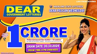 DEAR 8 PM PELICAN WEDNESDAY WEEKLY DRAW DATE 30102024 NAGALAND STATE LOTTERIES [upl. by Andria464]