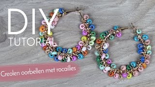 Sieraden maken met Kralenwinkel Online  Creolen oorbellen met rocailles [upl. by Blane]