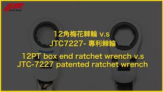 JTC72197229120T ANTISLIP FLEXIBLE GEAR COMBINATION WRENCH SET120齒防滑搖頭棘輪梅開扳手組 [upl. by Esiom]