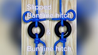 Slipped Buntline Hitch amp Buntline Hitch knot loop bend rope cord line node tie hobby [upl. by Quintina368]