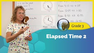 Elapsed time time intervals to the minute 3rd grade math [upl. by Arabella]