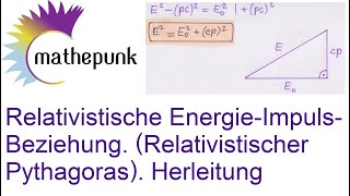 Relativistische EnergieImpulsBeziehung Relativistischer Pythagoras Herleitung [upl. by Sherfield]