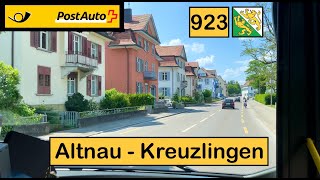 4K 🇨🇭 Cab Ride POSTAUTO THURGAU  923 Altnau → Kreuzlingen  Volvo 7900 Hybrid [upl. by Annirtak]